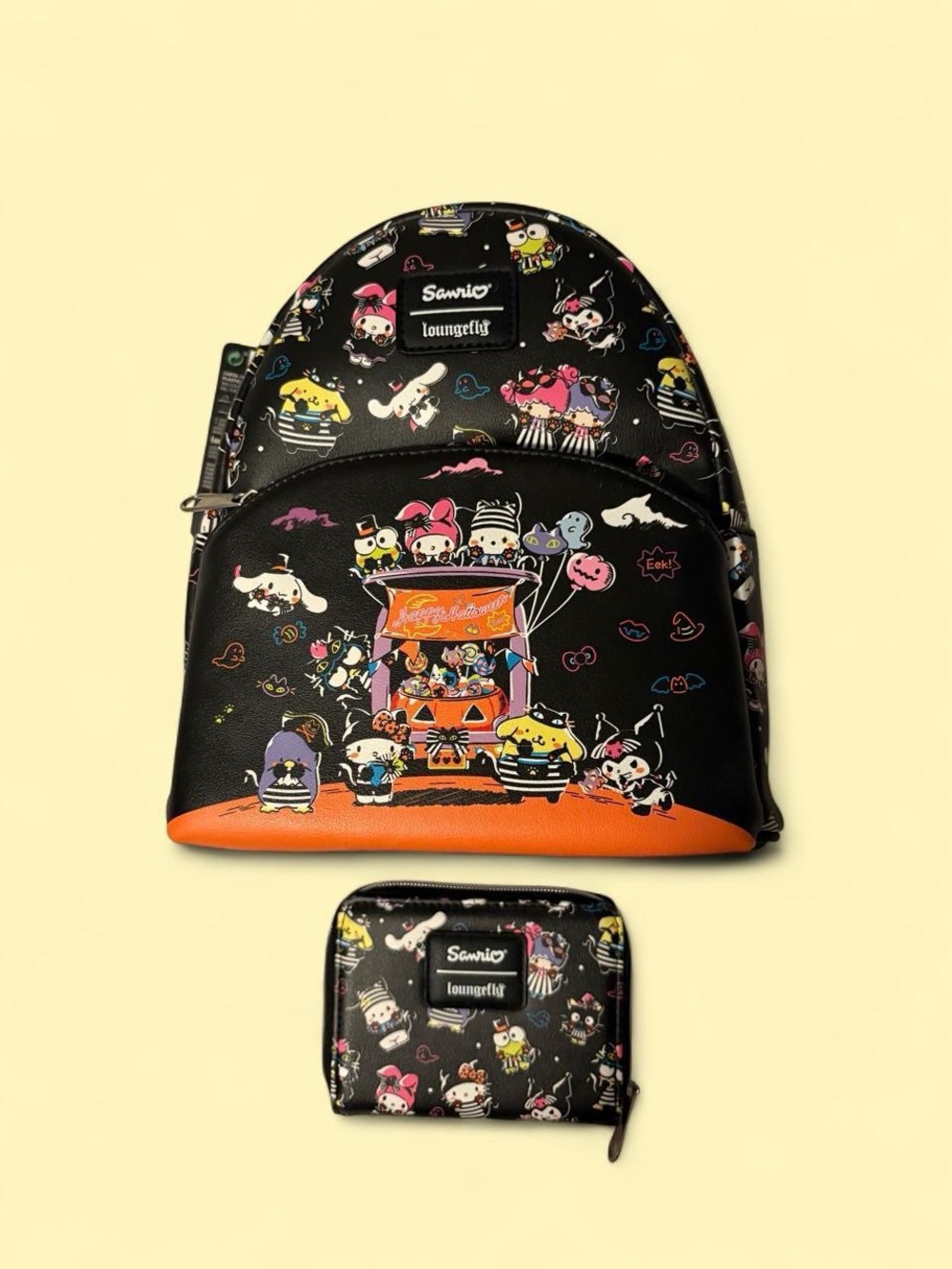 Loungefly halloween hello kitty & friends Sanrio Kids Backpack & Wallet Set